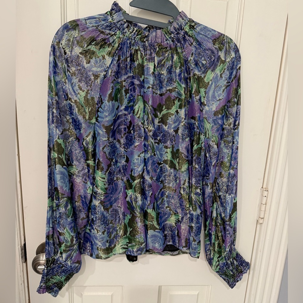 SAYLOR Women's Floral Blouse - Purple and Green